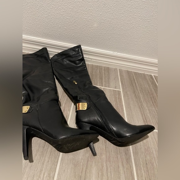 FERGIE BLACK RICH OVER THE KNEE BOOTS SHOES SZ 6 - Picture 6 of 8